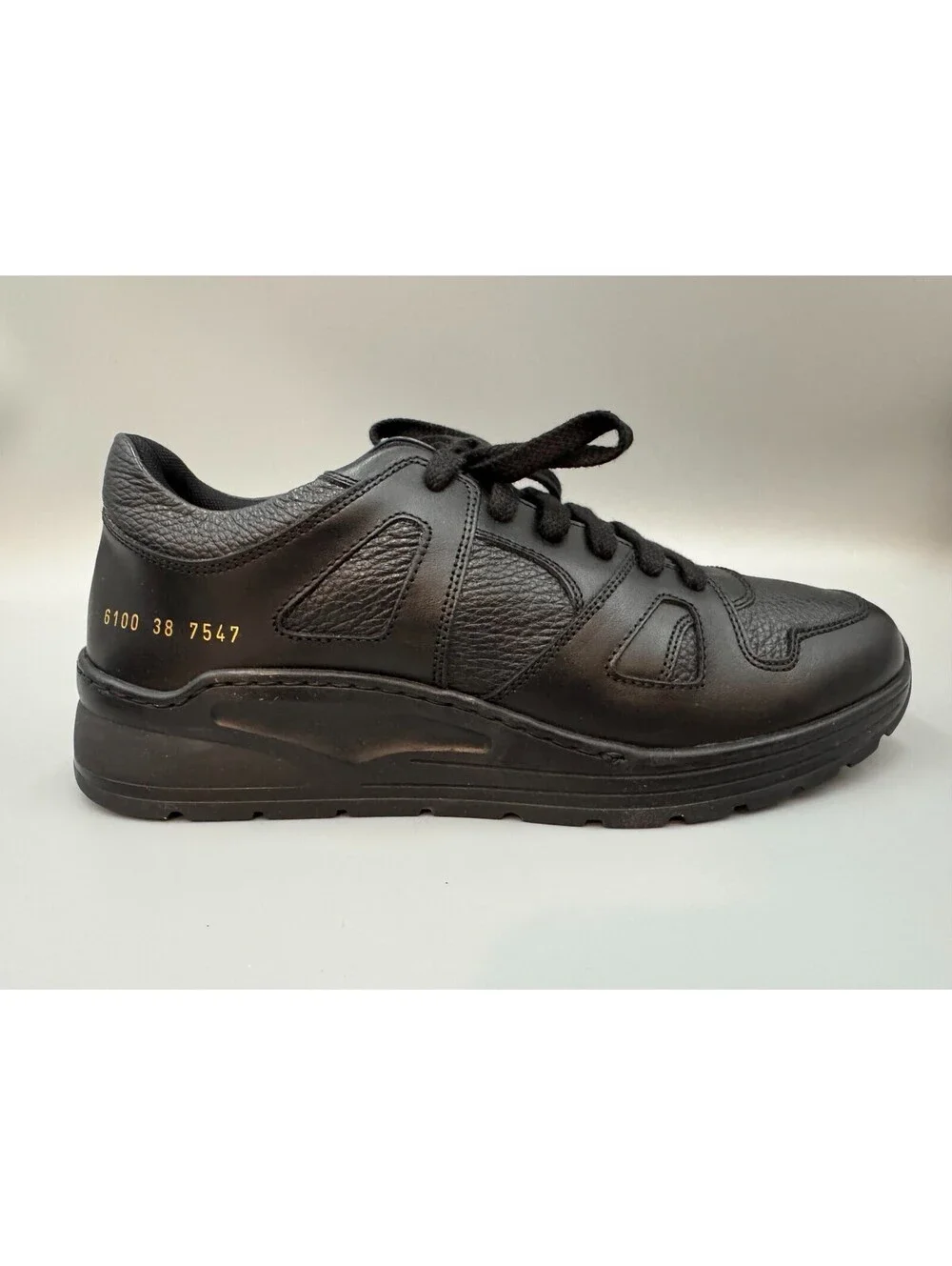 Women’s Common Projects Leather Track Technical Sneakers Black US 8, EU 38